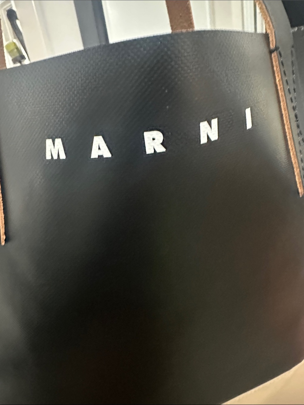 ✨ Marni Tribeca Tote Bag – Black / Beige Colorblock ✨ - Picture 8 of 14